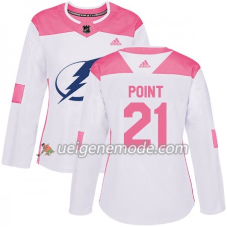 Dame Eishockey Tampa Bay Lightning Trikot Brayden Point 21 Adidas 2017-2018 Weiß Pink Fashion Authentic
